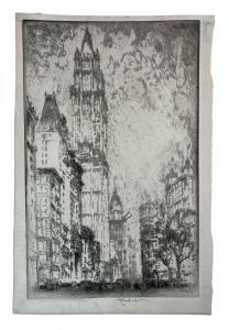 Pennell Joseph 1857-1926,The Woolworth Building - New York,1915,Dams Casa d'Aste IT 2024-02-15