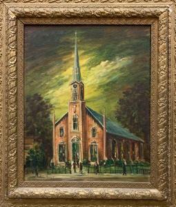 PENNELL Nolan 1894-1972,CHURCH,Apple Tree Auction Center US 2019-11-21