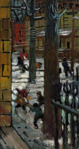PENNEY James 1910-1982,City Street in Winter,1949,Swann Galleries US 2023-09-21