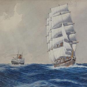 PENNINGTON OSWALD FRANKLYN,steam and sail ships off the coast,Burstow and Hewett 2019-05-22