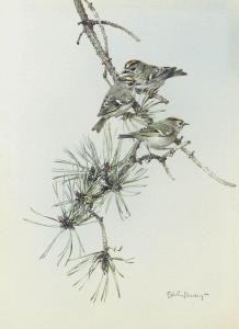 PENNY Edwin 1930-2016,Goldcrests on a branch,Christie's GB 2011-04-12