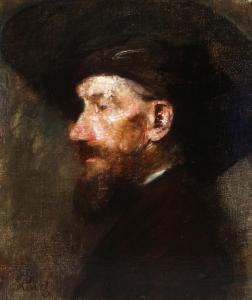 PENZ Alois 1853-1910,Profile Bust Portrait of Bearded Man in Hat,Jackson's US 2015-11-17