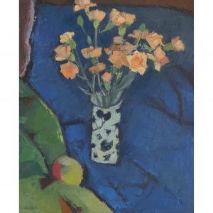 PEPLOE Denis 1914-1993,FLOWERS, BLUE BACKGROUND,Lyon & Turnbull GB 2023-12-07