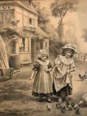 PERAUX Lionel 1871,Enfants dans une bascourt,Daguerre FR 2024-02-15