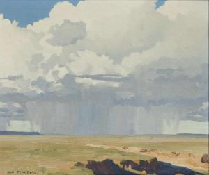 PERCEVAL Don Louis 1908-1979,Downpour Near Black Mesa,John Moran Auctioneers US 2019-09-08
