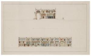 PERCIER Charles 1764-1838,Design for the section of a palace, possibly for t,Sotheby's GB 2023-01-25