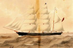 PERCIVAL Harold 1868-1914,Englische Bark "Ocean Nymph",1884,Auktionshaus Citynord DE 2022-09-01