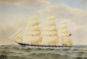 PERCIVAL Harold,The iron barque 'Forfarshire' under sail,1893,Canterbury Auction 2021-10-02