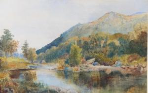 PERCY GRAVES Frederick 1837-1903,mountain lake scene,Burstow and Hewett GB 2023-01-25