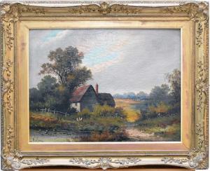 PERCY R,Country cottage beside a pond with chickens in the,19th Century,Halls GB 2021-06-02
