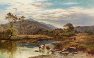 PERCY Sidney Richard 1821-1886,River landscape with cattle watering,1870,Bonhams GB 2024-03-20