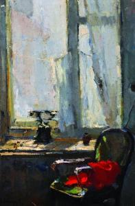 PEREDNIJ Nikolai,An Interior Scene, with a Telephone and Chair by a,John Nicholson 2016-04-06