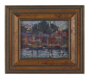PERET Marcelle Martinet 1898-1973,Shrimp Boats,New Orleans Auction US 2016-08-27