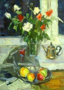 PERETA Vacheslav 1900-2000,Still Life with Roses,Lots Road Auctions GB 2007-06-17