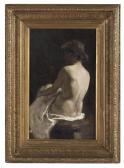 PERETTI Achille 1857-1923,Seated Female Nude,1882,New Orleans Auction US 2019-05-18