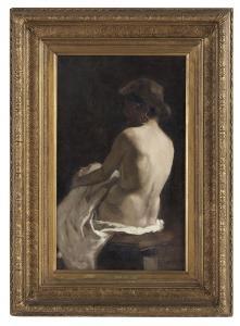 PERETTI Achille 1857-1923,Seated Female Nude,1882,New Orleans Auction US 2019-05-18