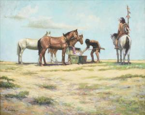 PEREZ Jose 1929,Native American with Horses,Simpson Galleries US 2023-05-20