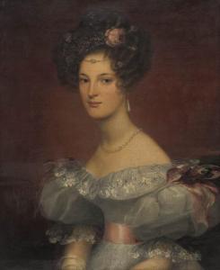 PERIGNON Alexis Joseph 1806-1882,Portrait of a woman,1832,Mainichi Auction JP 2023-01-13