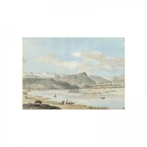PERIGNON Alexis Nicolas 1726-1782,vue d'un lac avec montagnes,1778,Sotheby's GB 2002-06-27