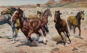 PERILLO Gregory 1929-1929,Cowboy and Wild Horses,Hindman US 2023-05-05