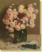 PERIN Marcel 1900-1900,Vase fleuri de roses,Horta BE 2008-04-22