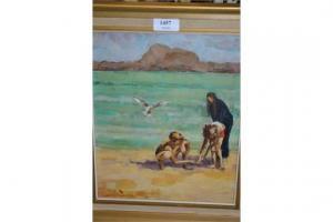 PERINI Edmund 1922-1991,Figures on a beach,Lawrences of Bletchingley GB 2015-06-09