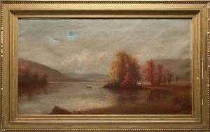 PERKINS alfred 1800-1800,Riverscape with figures walking alongside the river,Eldred's US 2014-11-05