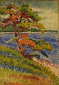 PERKINS HARLEY MANLIUS 1883-1964,Cove View with Tree,Skinner US 2011-02-17
