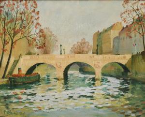 PERKINS HARLEY MANLIUS 1883-1964,Pont Saint Michel, Paris,1950,Burchard US 2022-07-16