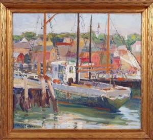 PERKINS John Ure 1875-1968,Boats at the dock,Alderfer Auction & Appraisal US 2007-09-07