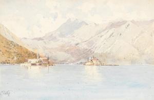 PERKO Anton 1833-1905,The bay of Cattaro (Kotor) with islands Gospa od S,Palais Dorotheum 2021-04-22