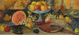 PERLBERGER Leo,Still life with fruit, poultry and fish,1931,im Kinsky Auktionshaus 2021-07-06