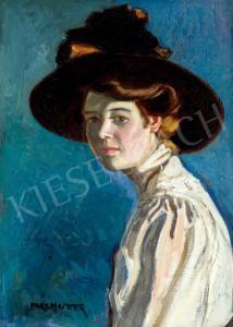 Perlmutter Izsák 1866-1932,Young Girl in a Hat,1910,Kieselbach HU 2023-05-22