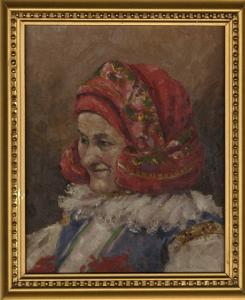 PERNICA Vojtech 1886,Žena v kroji,c. 1940,Antikvity Art Aukce CZ 2008-10-12