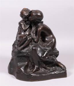 PERNOT Henri 1859-1937,CHILDREN KISSING,Potomack US 2022-01-27