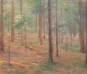 PEROUTKA Bedrich 1880-1959,Světlo v lese,Antikvity Art Aukce CZ 2009-03-22