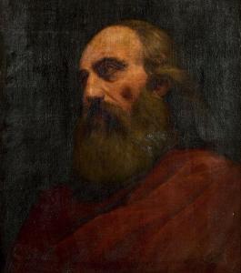 PEROV Vassily Grigoriévitch 1834-1882,Portrait d'un homme barbu en toge,Lucien FR 2019-06-17