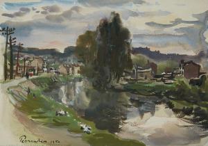 PERRAUDIN Paul 1907-1993,La Seine à Issy les Moulineaux,1950,Art Richelieu FR 2024-04-16