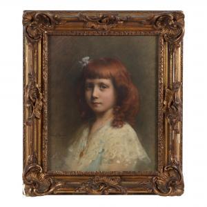 PERRAULT Henry 1867-1932,Portrait of a Girl,1912,Leland Little US 2022-09-10