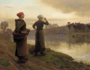 PERRET Aime 1847-1927,Waiting for the Ferry,Christie's GB 2003-04-23