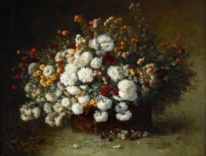 PERRET Antoine 1843-1889,A BASKET OF FLOWERS,Freeman US 2009-06-21