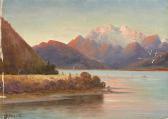 PERRETT John Douglas 1859-1937,Untitled Alpine Landscape,Webb's NZ 2015-09-08