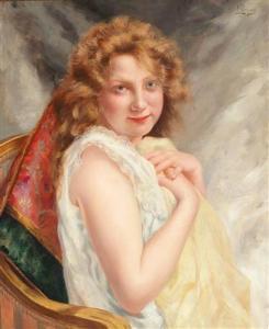 PERREY Louis 1856,Portrait of a Young Woman,Palais Dorotheum AT 2016-06-30