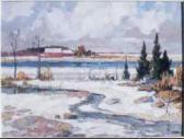 PERRIGARD Hal Ross 1891-1960,the first snow, by an eastern township's stream,Waddington's 2005-05-31