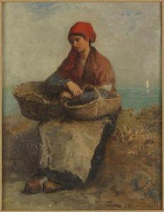 PERRIN Alfred Feyen 1838-1918,Dutch Girl with Baskets,Susanin's US 2021-06-23