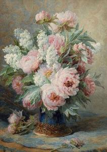 PERRIN Gabriel 1800-1800,Bouquet de pivoines et de lilas bl,Artcurial | Briest - Poulain - F. Tajan 2017-02-14