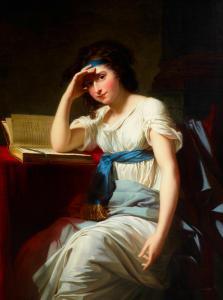 PERRIN Jean Charles Nicaise 1754-1831,A portrait of a young woman seated by a column, ,1792,Bonhams 2022-09-21