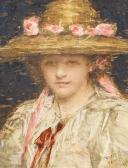 PERRIN Mary 1852-1930,Girl in a hat decorated with a band of pinkroses,1908,Bonhams GB 2010-09-14