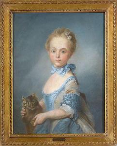 PERRONEAU Jean Baptiste 1715-1783,La fillette au chat,1933,VanDerKindere BE 2023-09-05