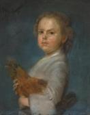 PERRONEAU Jean Baptiste 1715-1783,Portrait du petit Demoyel tenant une poule,1748,Millon & Associés 2018-03-23